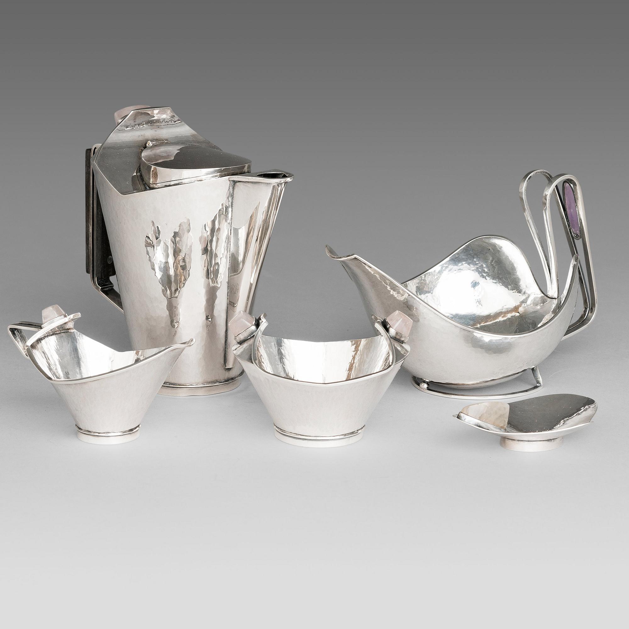 REIJO SIRKEOJA, Servis, 5 delar, silver, Pirkan Kulta, Tammerfors 1958-59.