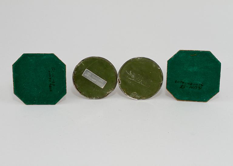 LJUSSTAKAR, 2 par, silver, omkring 1900-talets mitt.