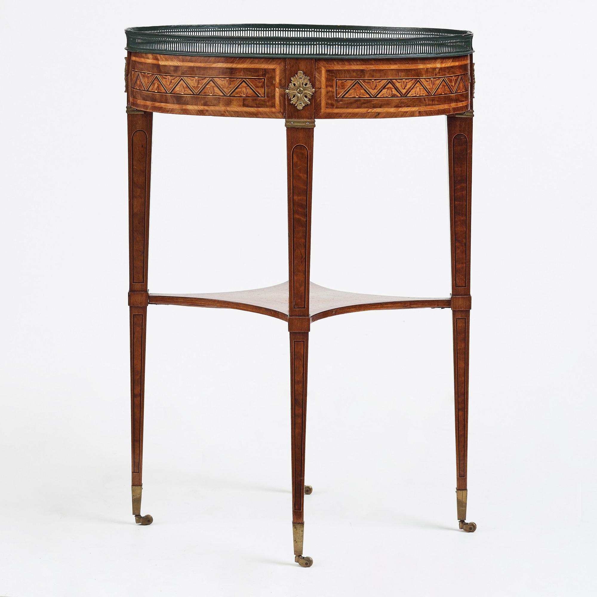 A Gustavian late 18th century table, attributed to Gottlieb Iwersson, royal cabinetmaker, master in Stockholm 1778-1813.