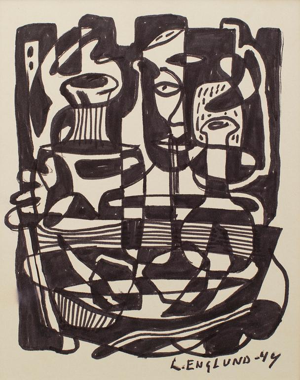 LARS ENGLUND, Ink drawing, signed and dated -49.