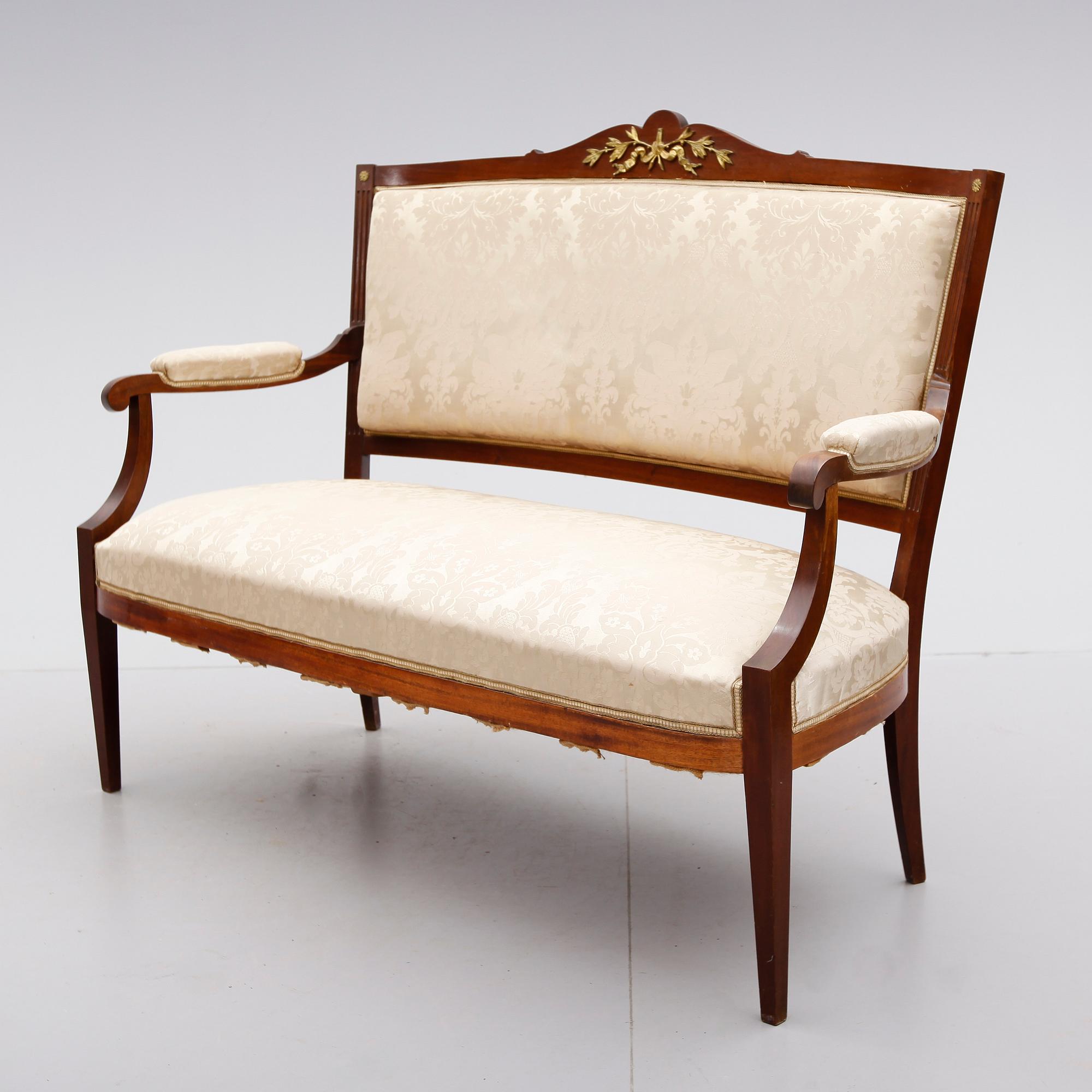 SOFFA OCH 4 STOLAR, Louis XVI-stil, 1900-talets första hälft.