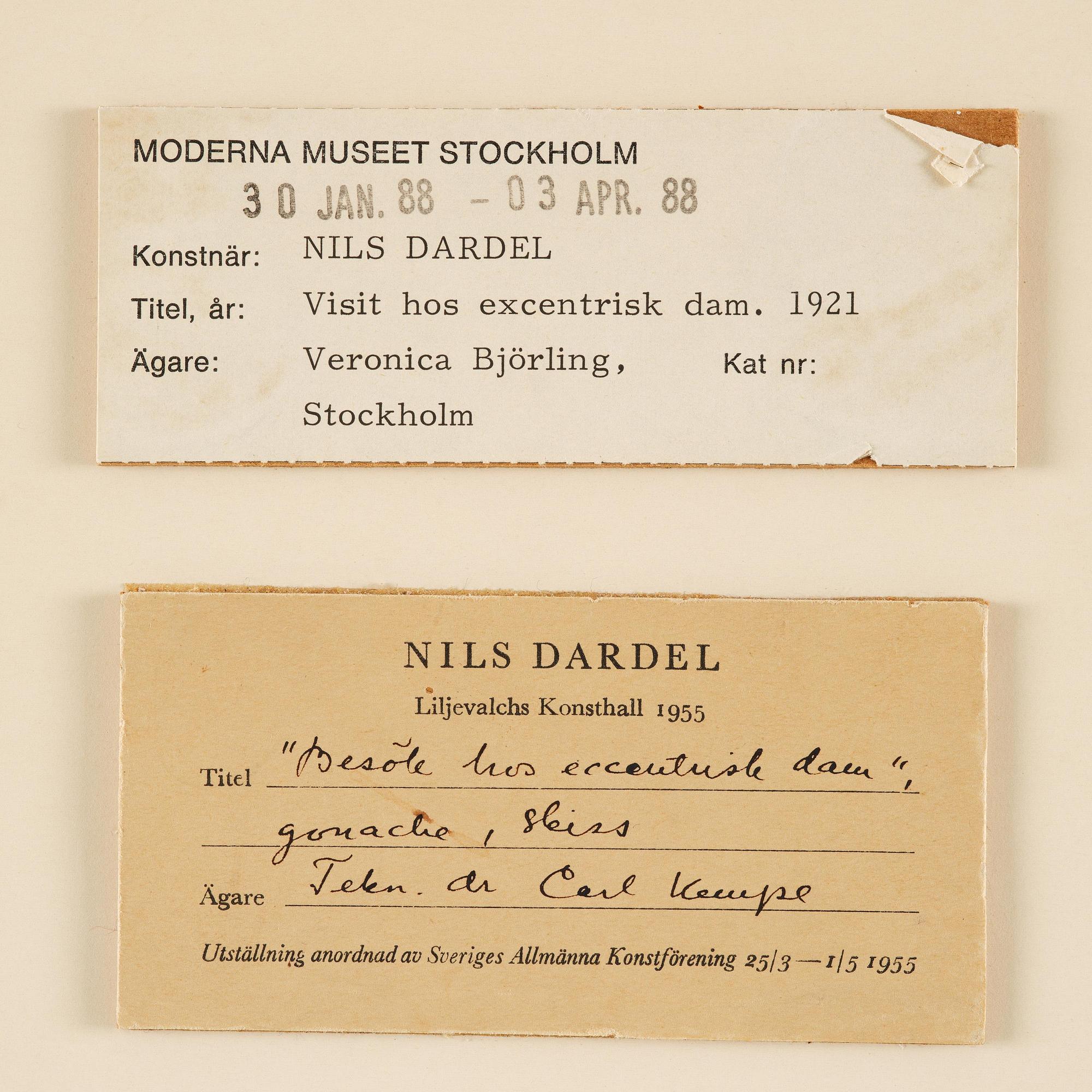 Nils von Dardel, "Visit to an eccentric lady".
