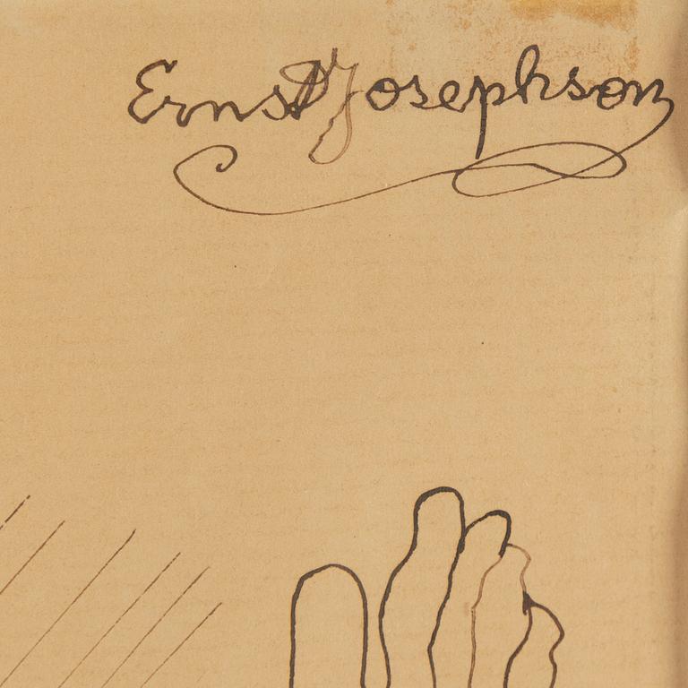 ERNST JOSEPHSON, tuschteckning, signerad.