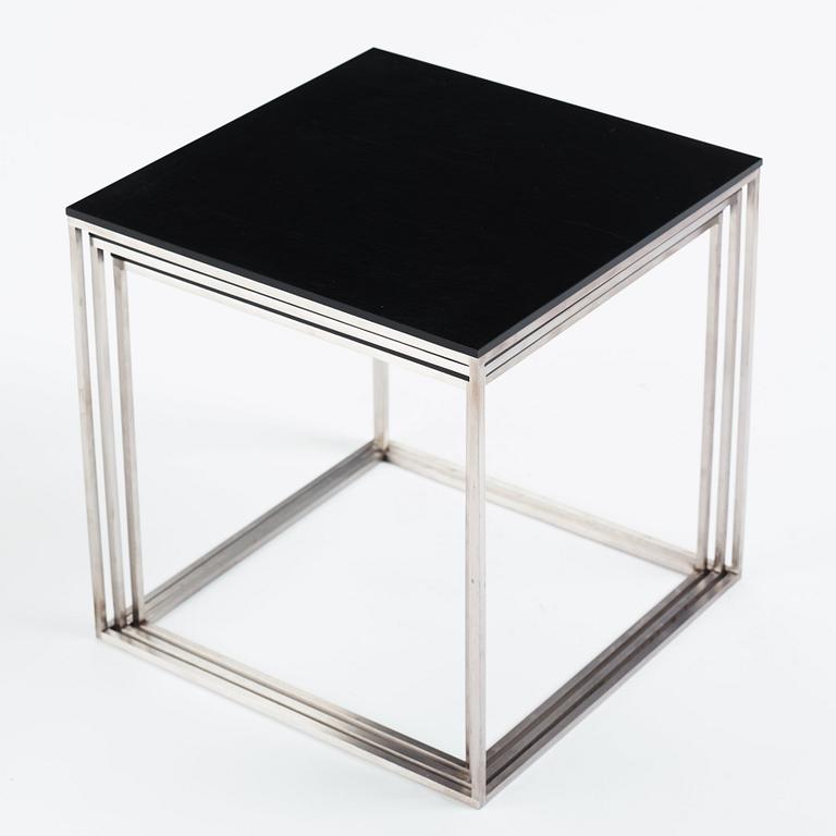 Poul Kjaerholm, a three-piece 'PK-71' nesting table, Fritz Hansen, Denmark, 2014.