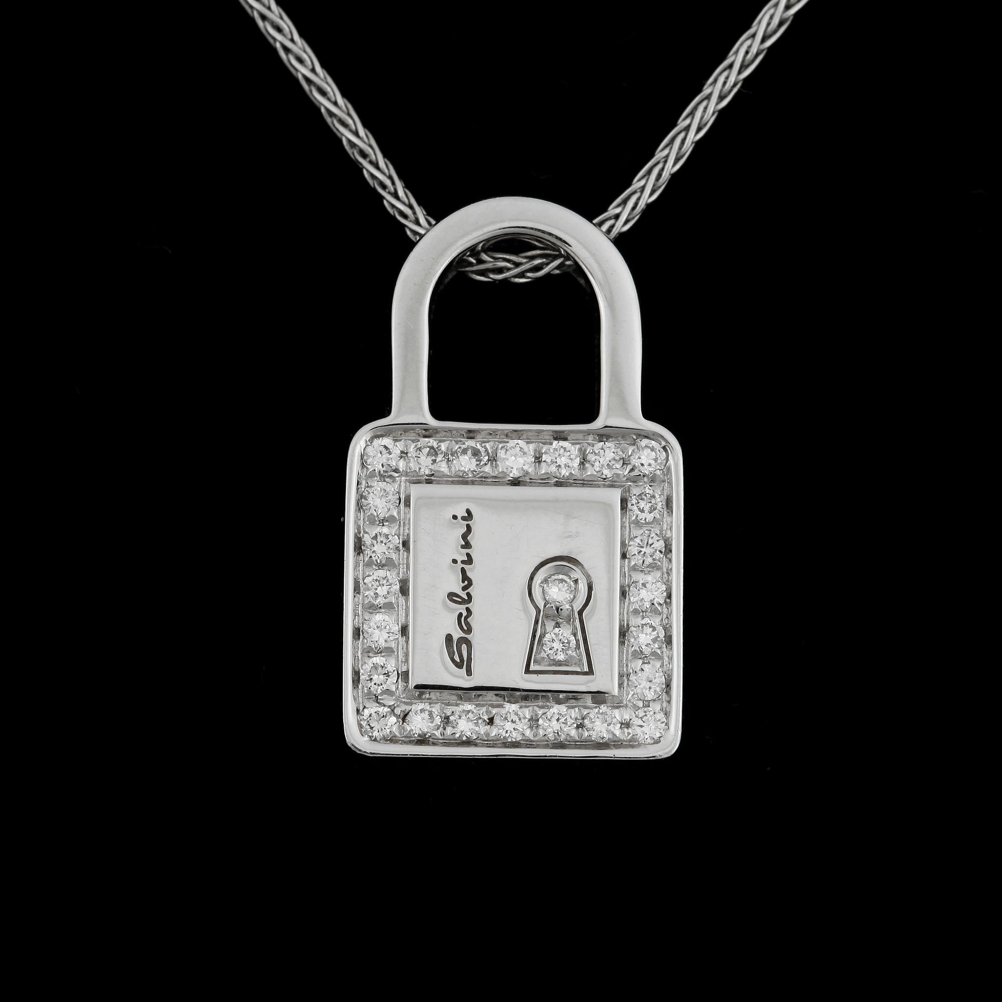 HALSSMYCKE, Salvini, Italien, 18K vitguld med briljantslipade diamanter tot ca0,26ct. Vikt 10g.