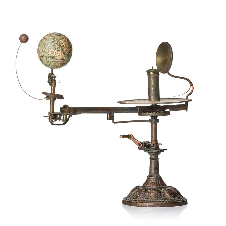 A German tellurium and lunarium by Ernst Schotte & Co. of Berlin (fl. 1855-1900), late 19th century.