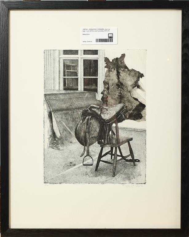 JOHN-ERIK FRANZÉN, etsning, sign, numr 9/70 o dat Fylleskog 1973-76.