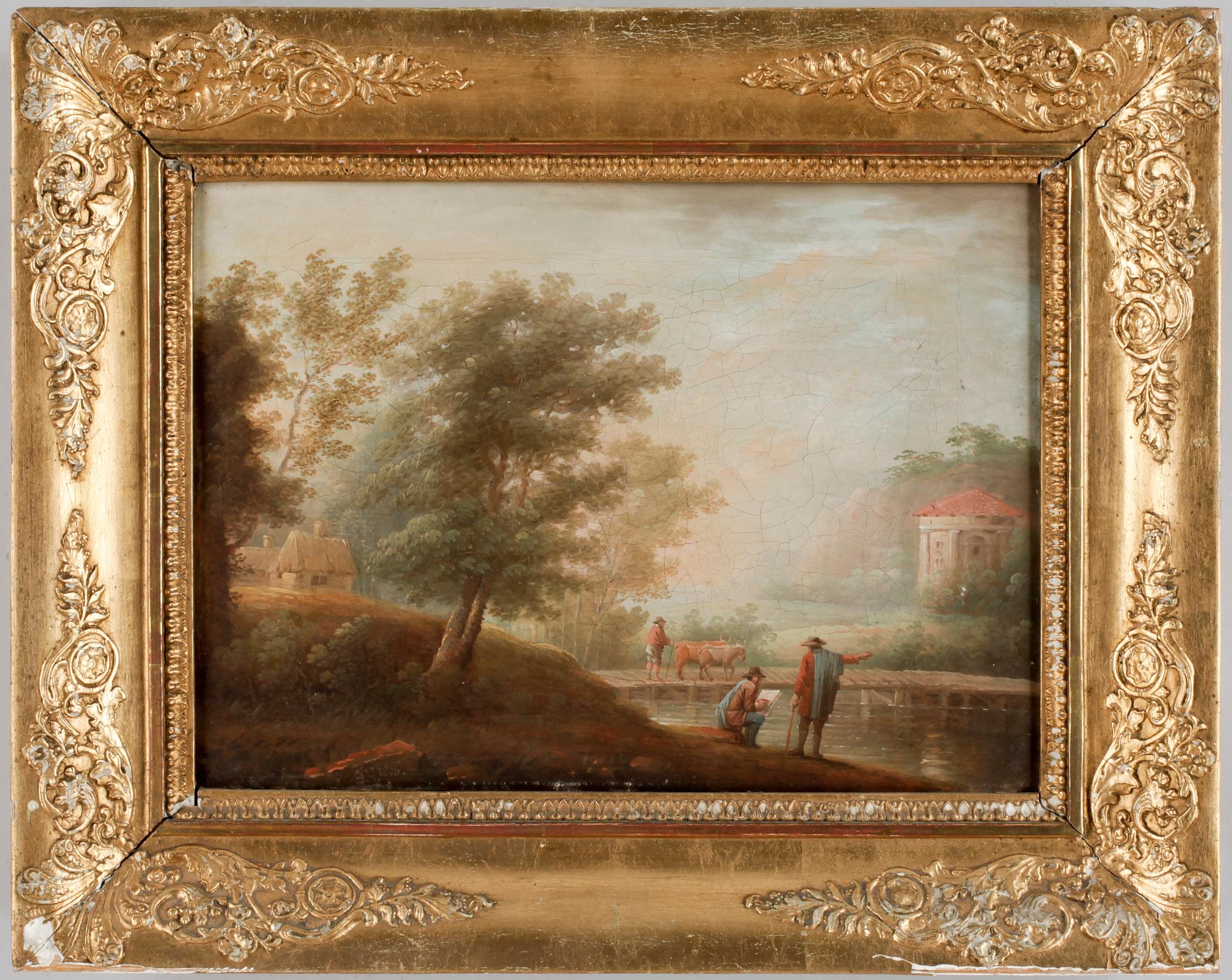 OKÄND KONSTNÄR, olja på duk, 2 st, 1800-talets första hälft.