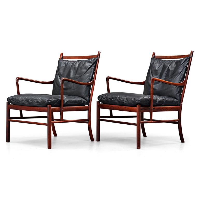 Ole Wanscher, a pair of  "Colonial Chair, PJ 149" easy chairs by Poul Jeppesen, Denmark.