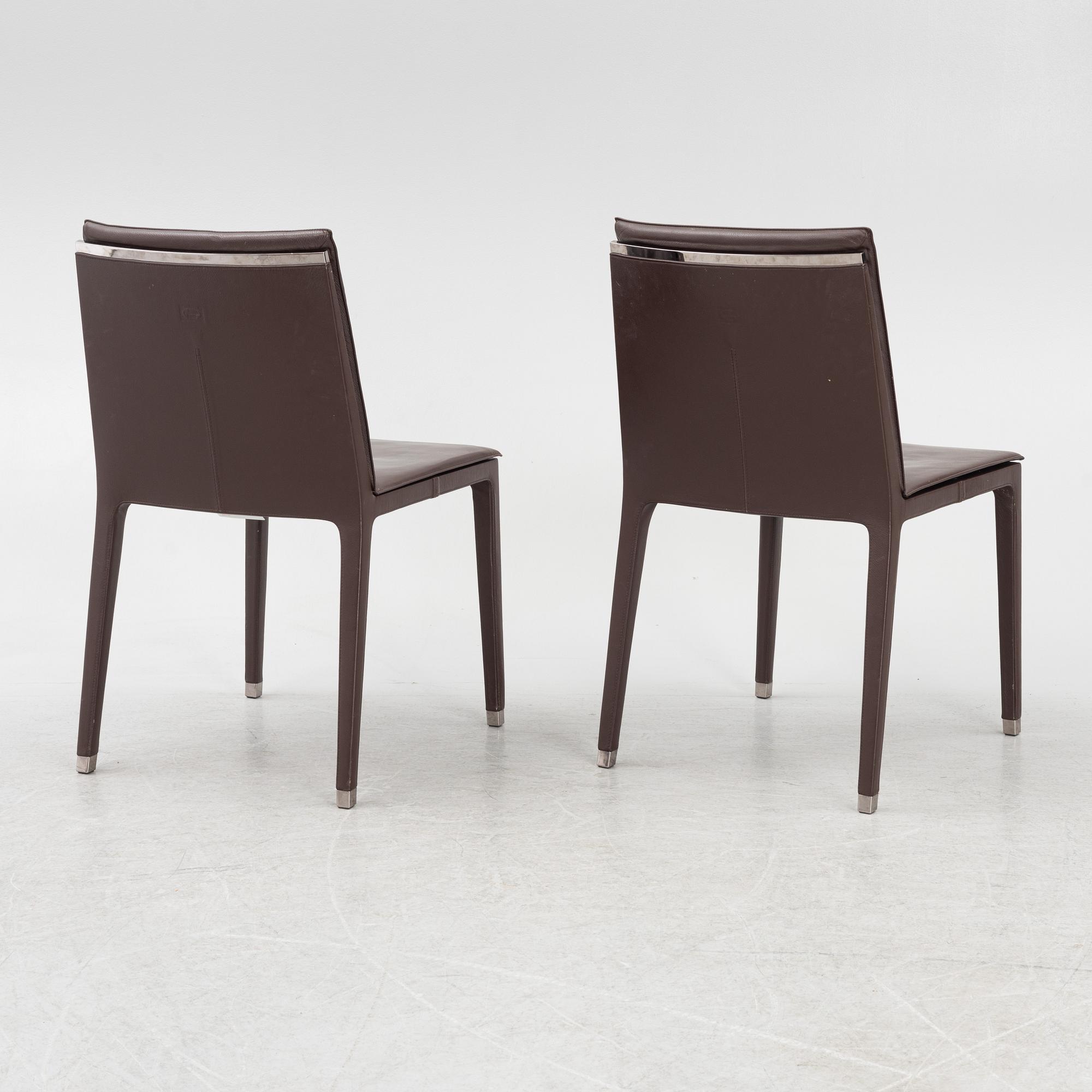 Jean-Marie Massaud, a set of eight 'Fitzgerald' chairs, Poltrona Frau, Italy.
