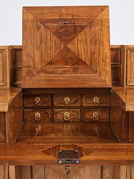 A Swedish Baroque 'knee-hole' writing desk, first part of the 18th century.