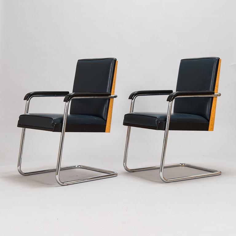 Kaisa Blomstedt, A set of six 1980s armchairs, Post Deco Collection. The model '8170' designed for Adelta, Finland 1987.