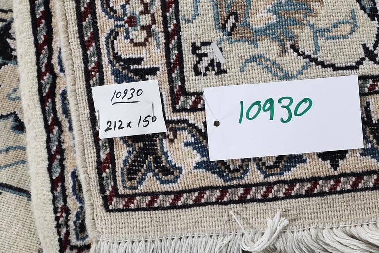 Matto, Nain, 9 LAA, part silk, ca 212 x 150 cm.