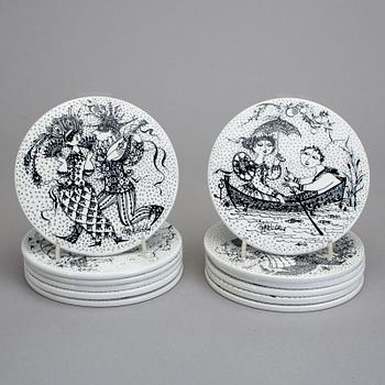 VÄGGPLAKETTER/MÅNADSPLAKETTER, 12 st, Björn Winblad, Nymölle, Danmark, 1900-talets andra hälft.