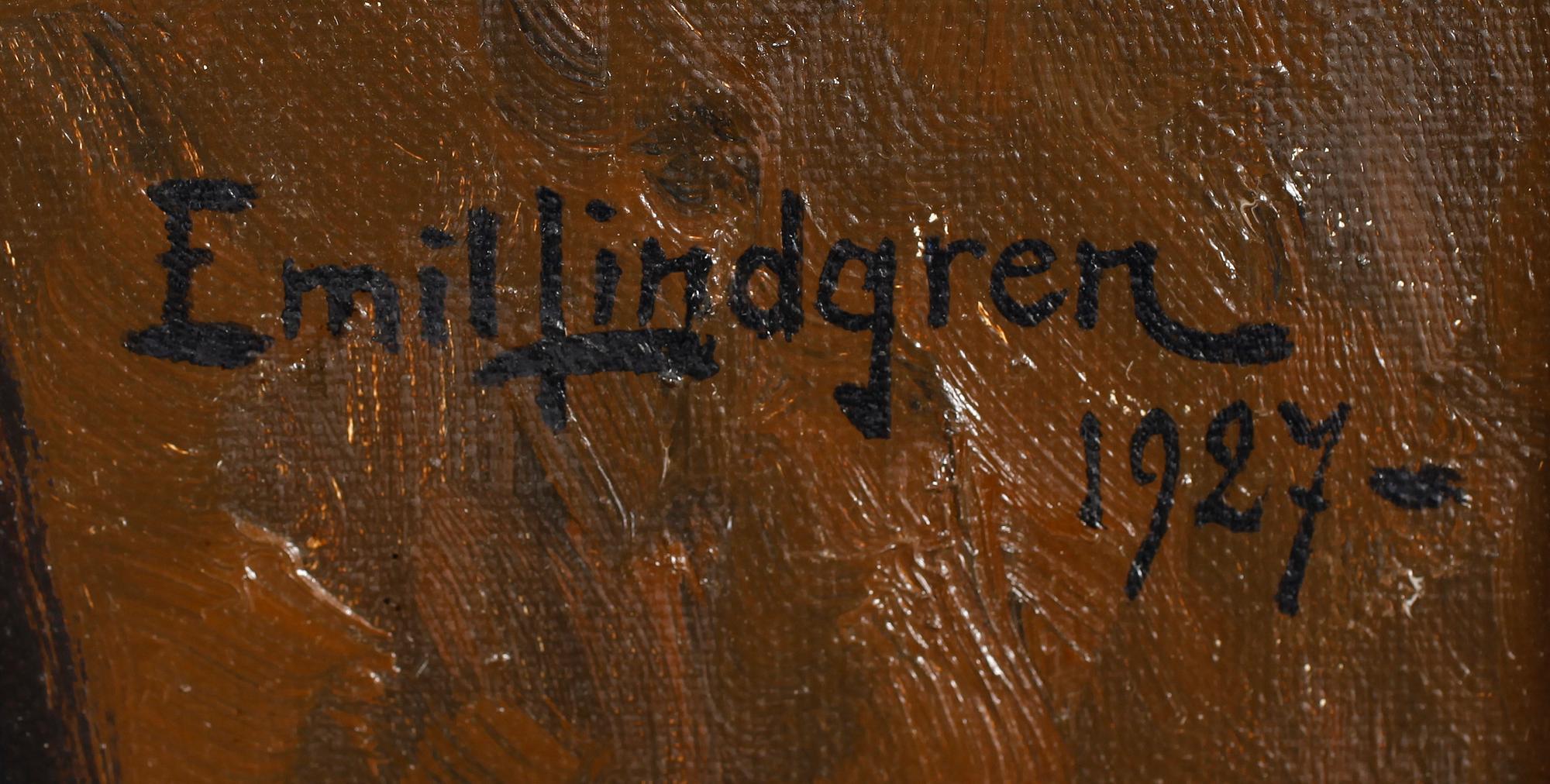EMIL LINDGREN, olja på duk, signerad och daterad 1927.