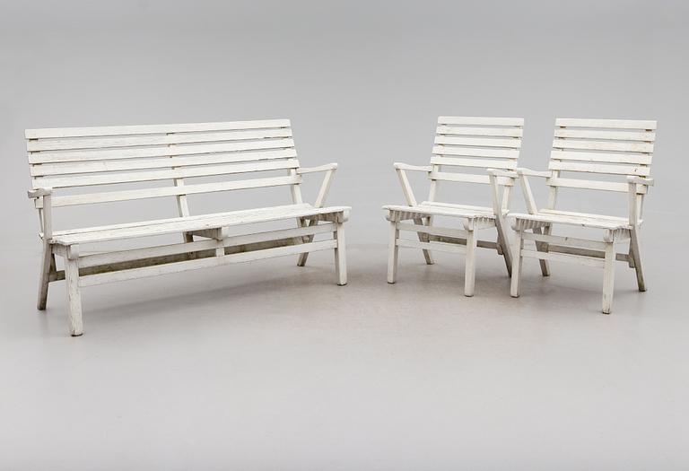 TRÄDGÅRDSGRUPP, 3 delar, "Bergshamra", Carl Malmsten, 1900-talets andra hälft.