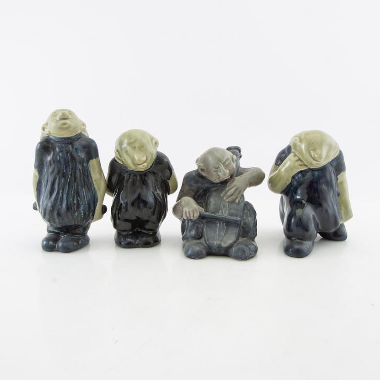 Åke Holm,  figuriner 4 st Troll stengods.