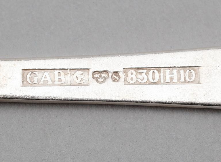 BESTICK, 36 delar, silver, "Rosenholm", GAB, Stockholm. Vikt med stålblad ca 1795.