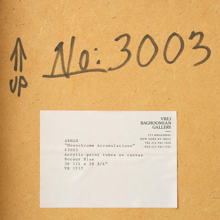 Arman (Armand Pierre Fernandez), "Monochrome Accumulation no. 3003".