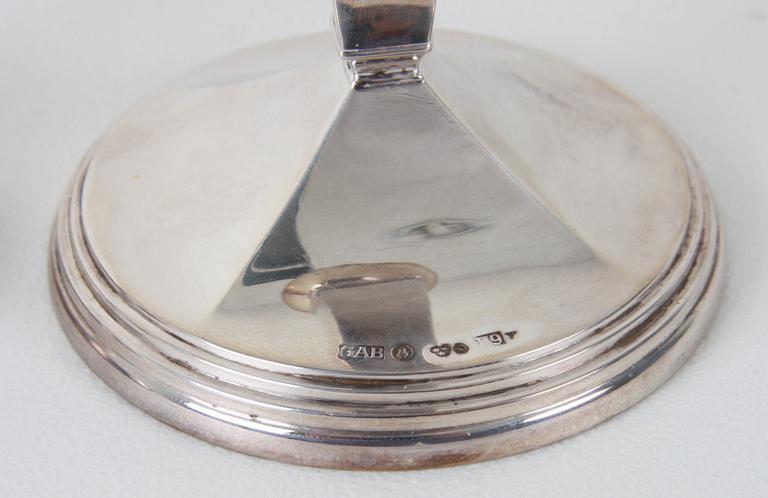 LJUSSTAKAR, ett par, silver, G.A.B 1959.