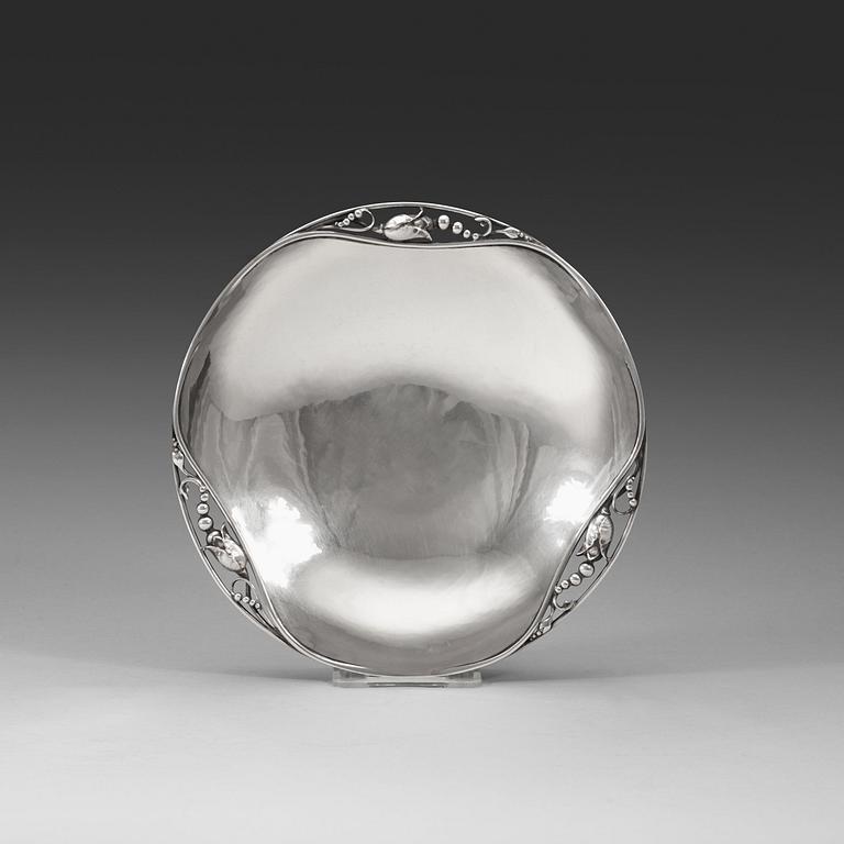 A Georg Jensen sterling 'Blossom' dish, Copenhagen 1933-44, design nr 2A.