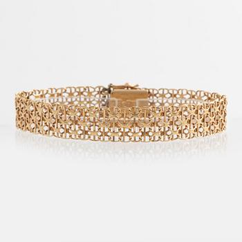 Armband, x-länk med stav, 18K guld.