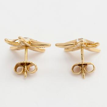 Tiffany & Co, Elsa Peretti, a pair of 18K gold and diamond 'Starfish' earrings.
