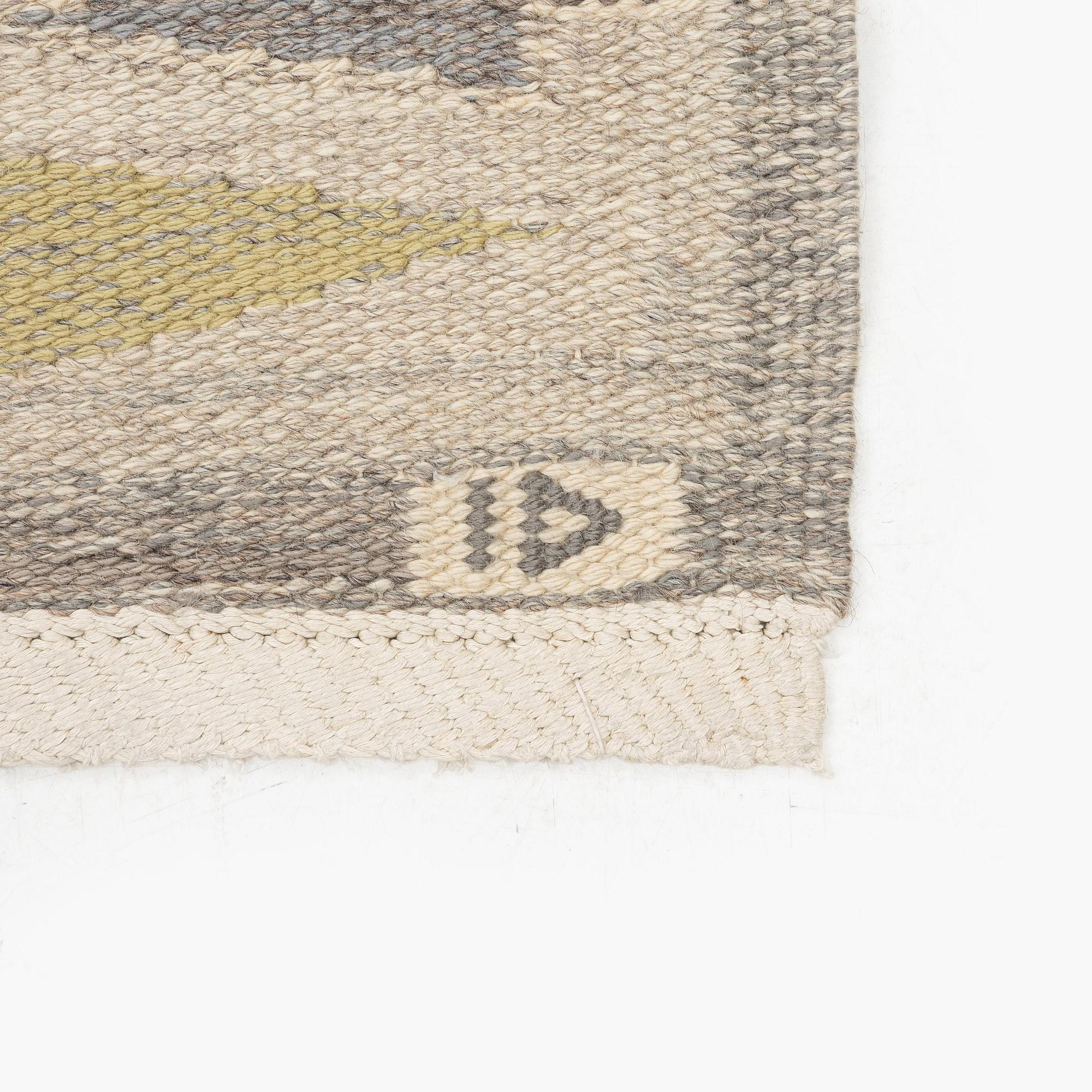 Ingrid Dessau, a carpet, 'Pilevall', flat weave and tapestry weave, c. 258 x 173 cm, signed KLH ID.