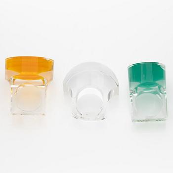 Siv Lagerström, three acrylic plastic rings, 1970s.