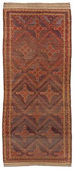 An antique Beshir carpet, c 495 x 206 cm, around the year 1875.