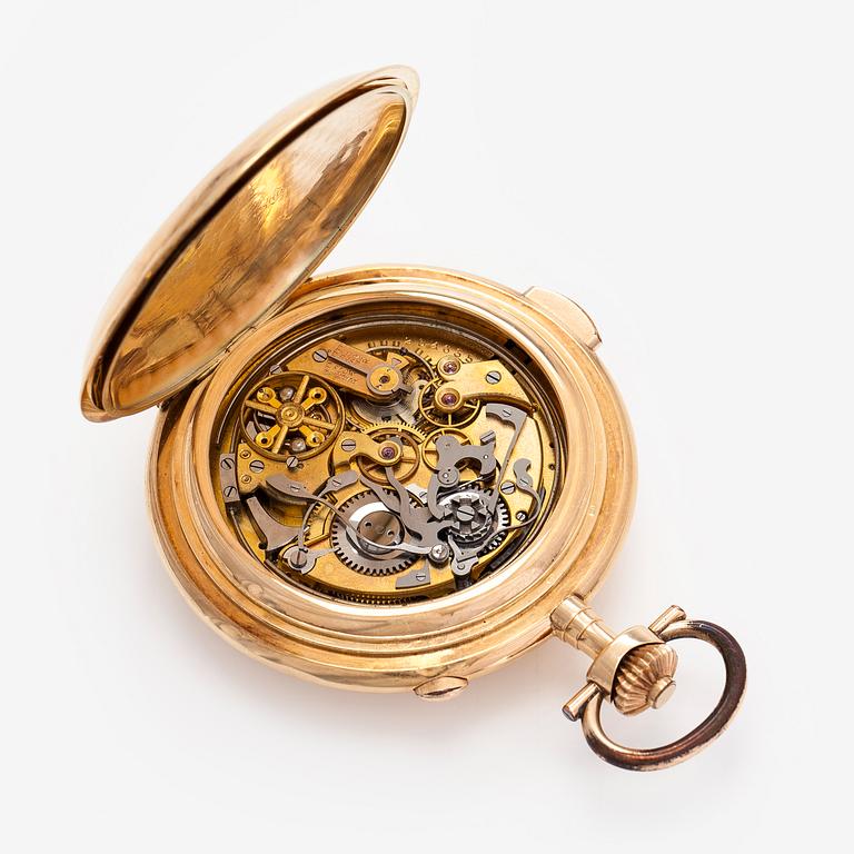 Nestor Delevaux, fickur, savonett, minutrepeter, kronograf, 62,5 mm.