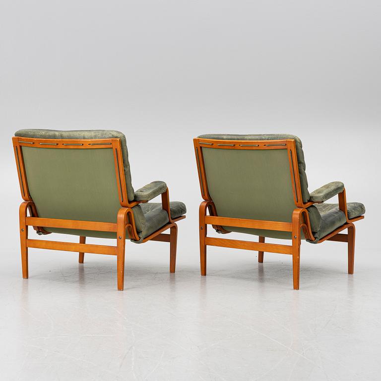 Bruno Mathsson, Armchairs, a pair, "Ingrid", Dux, late 20th century.
