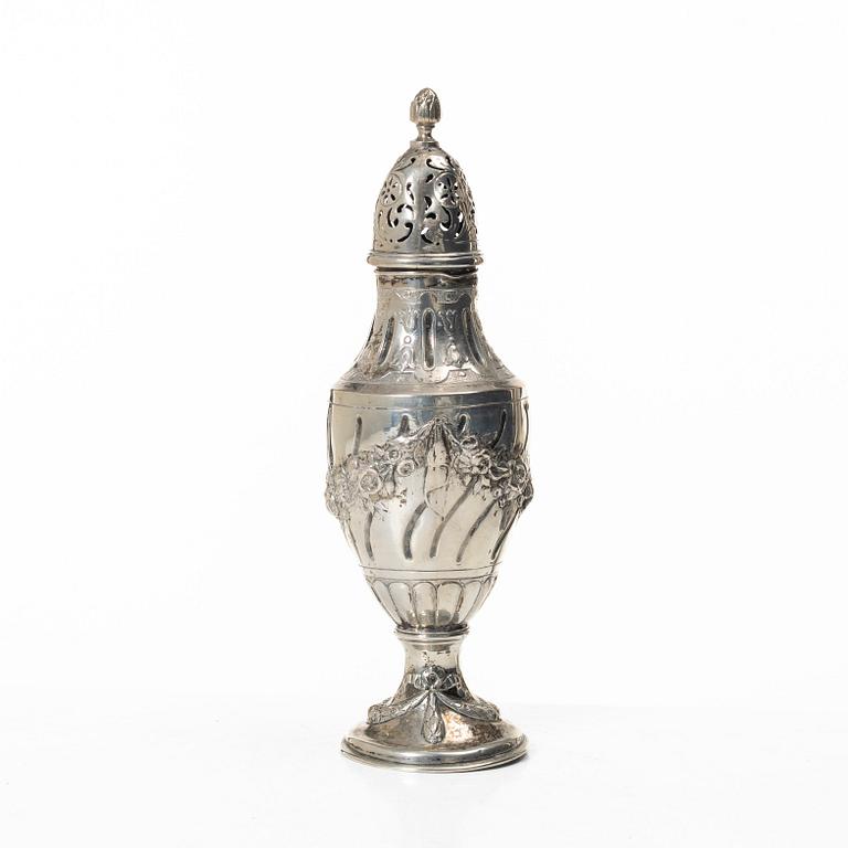 Sugar caster, silver, Louis XVI style, early 20th century.