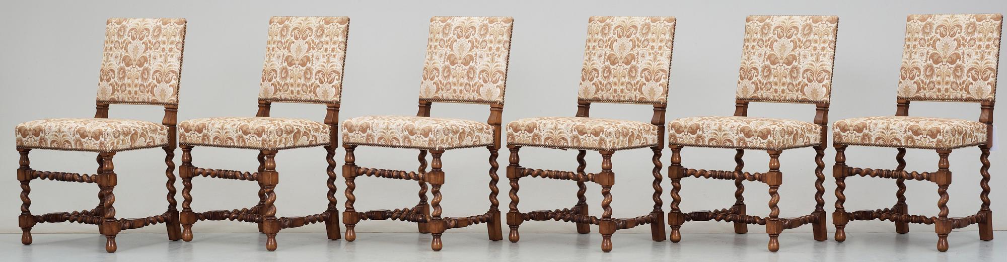 MATSALSGRUPP, 9 delar, barockstil, 1900-talets första hälft/mitt.