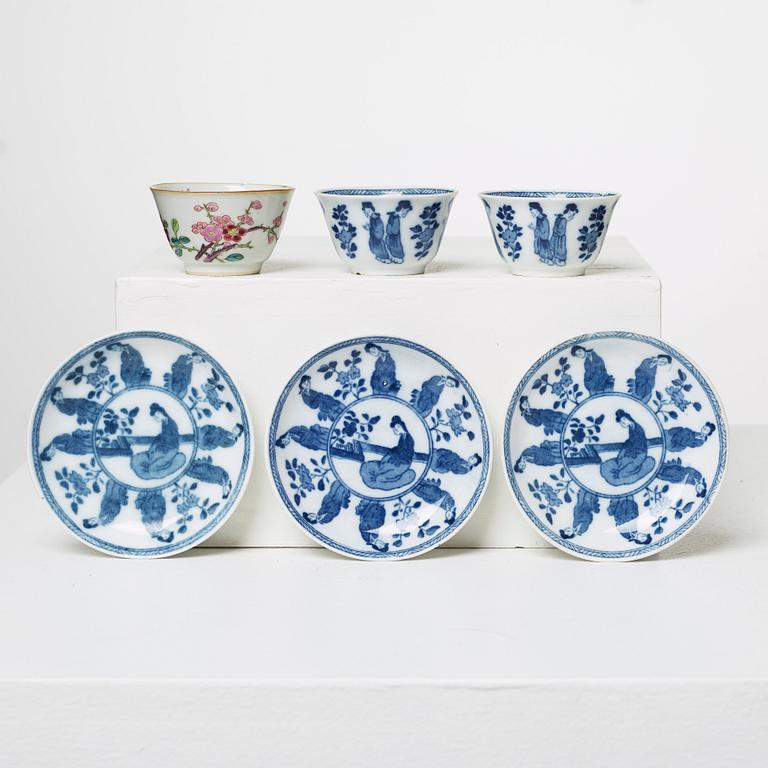 PARTI KINAPORSLIN, 13 delar, 1700-1900-tal.