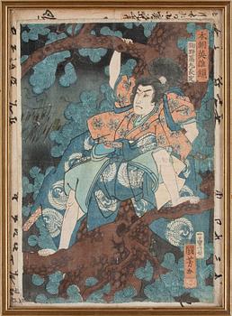 Utagawa Ichiyusai Kuniyoshi · UTAGAWA KUNIYOSHI, träsnitt, Japan. 1800-tal.