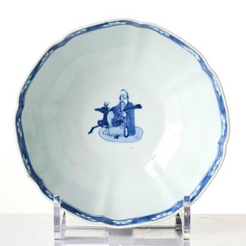 A blue and white 'immortals' bowl, Qing dynasty, Kangxi (1662-1722).