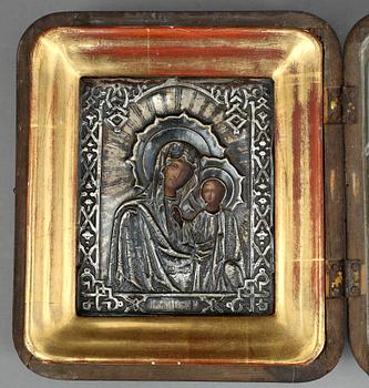 IKON, med silverrisa Moskva, Ryssland, 1871.