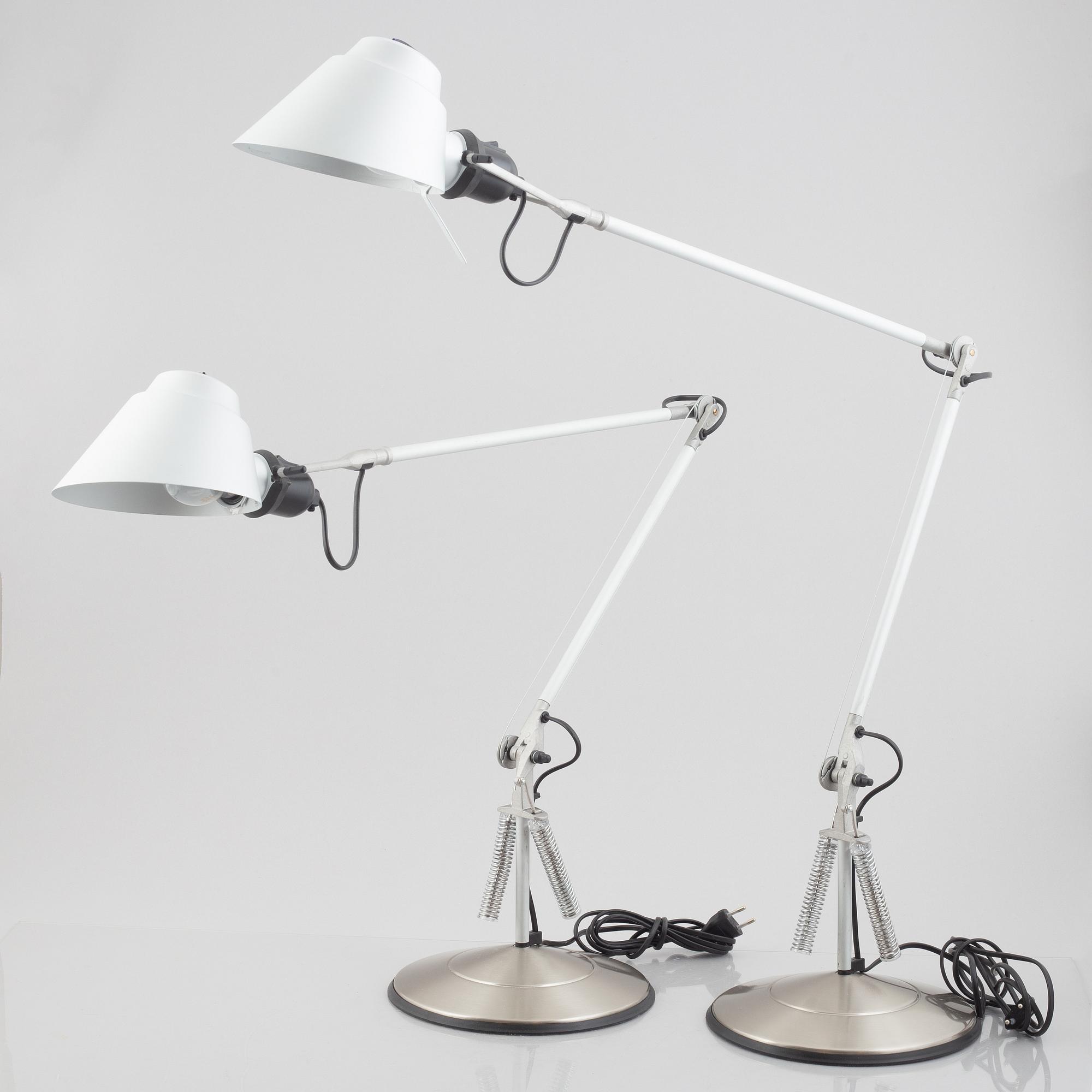 Walter Monici, a pair of "Tangram" table lamps, Lumina, Italy.