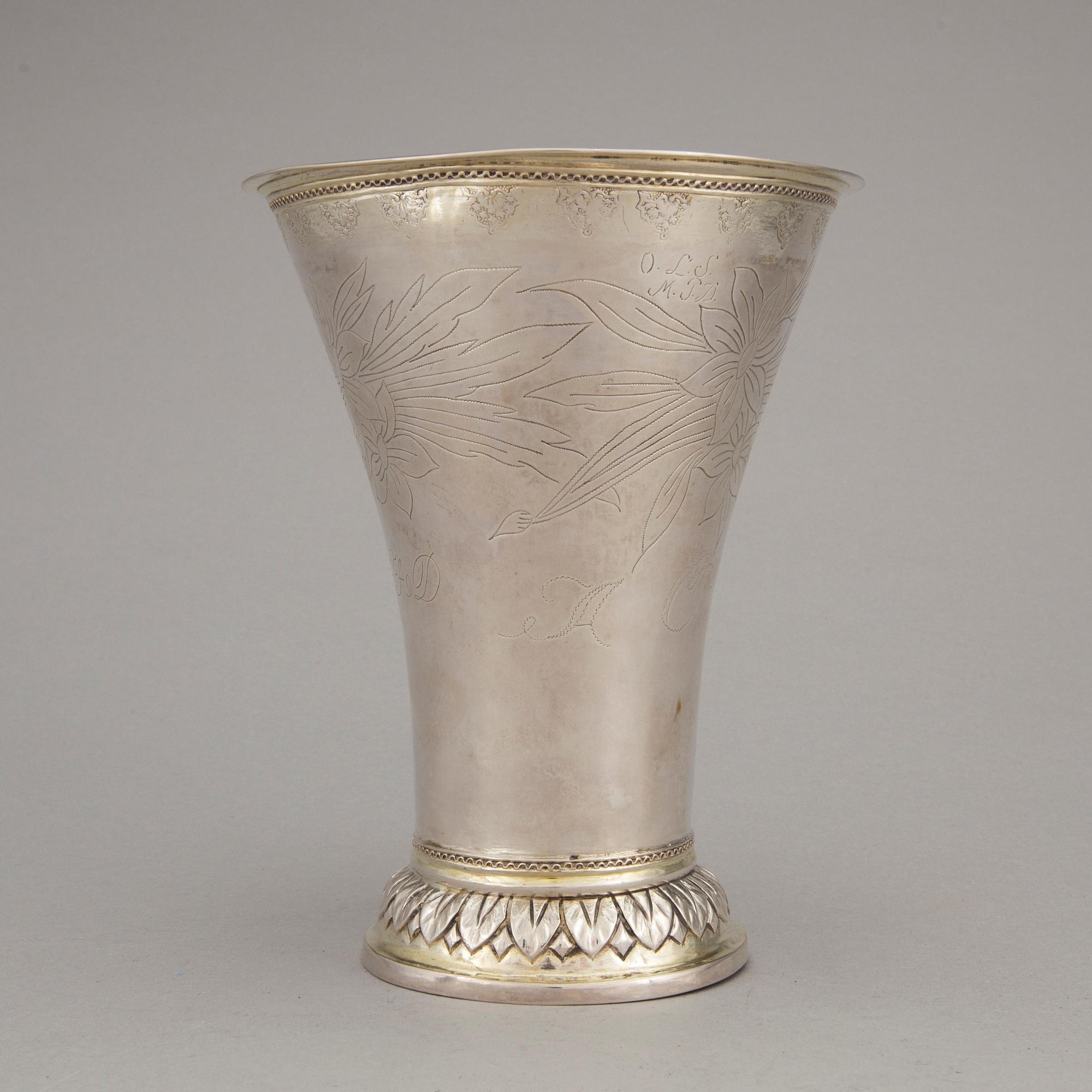 BÄGARE, silver, Olof Sedin, Gävle 1793. Vikt ca 305 gram.