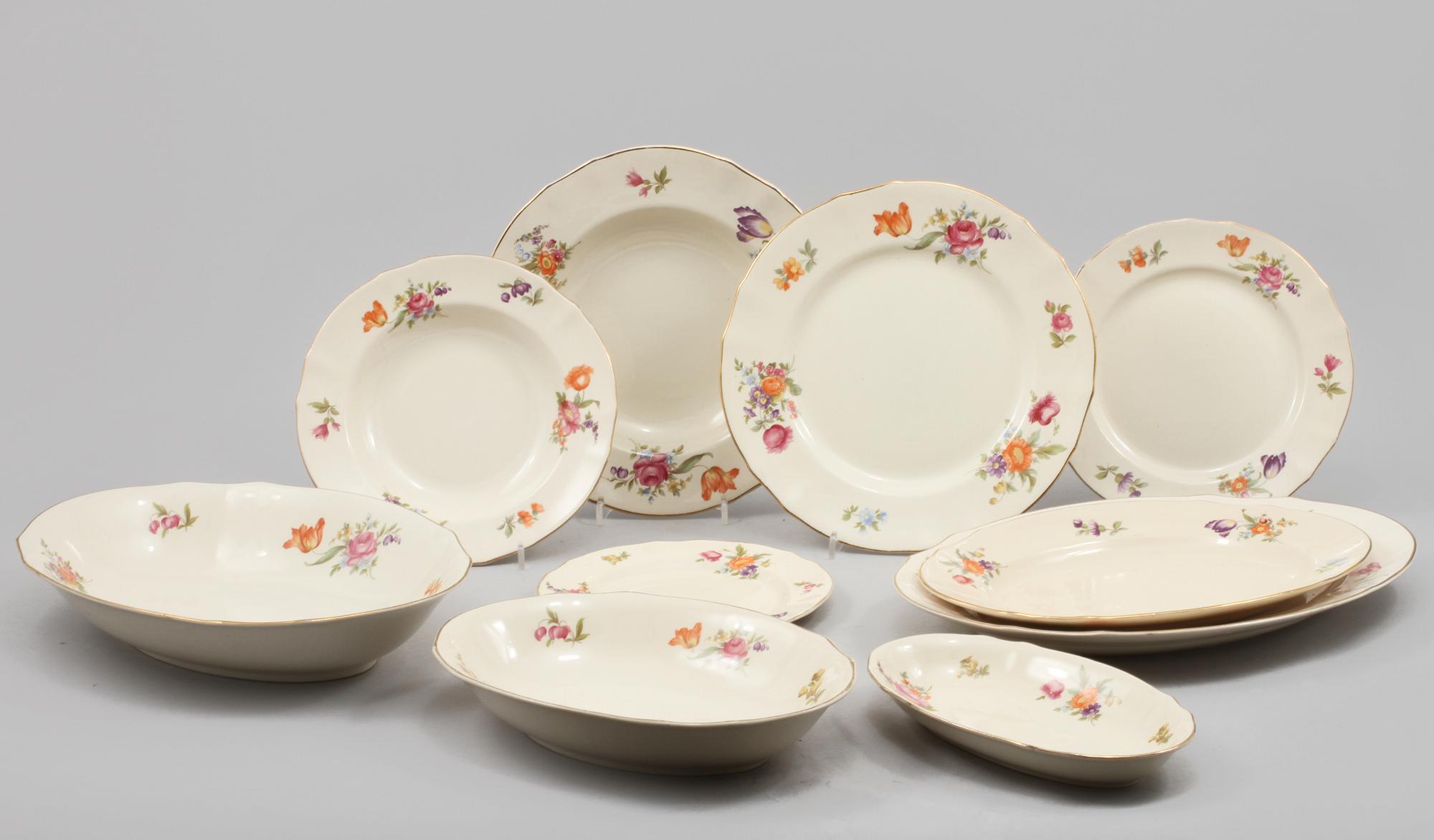 SERVIS, 70 delar, "Sommarblom", Arabia, Finland, 1930/40-tal.