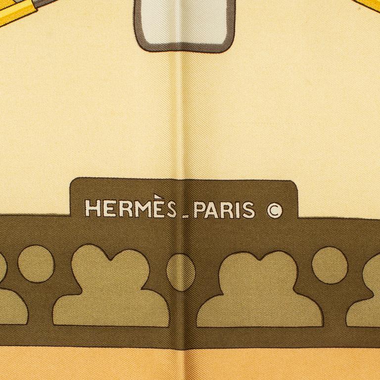 HERMÈS, scarf, "Diane", Henri de Linarès , original issue, 1972.