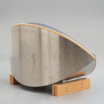 Sigurdur Gustafsson, a "Keflavik", beech, steel and leather sofa, Källemo, Sweden post 2000.