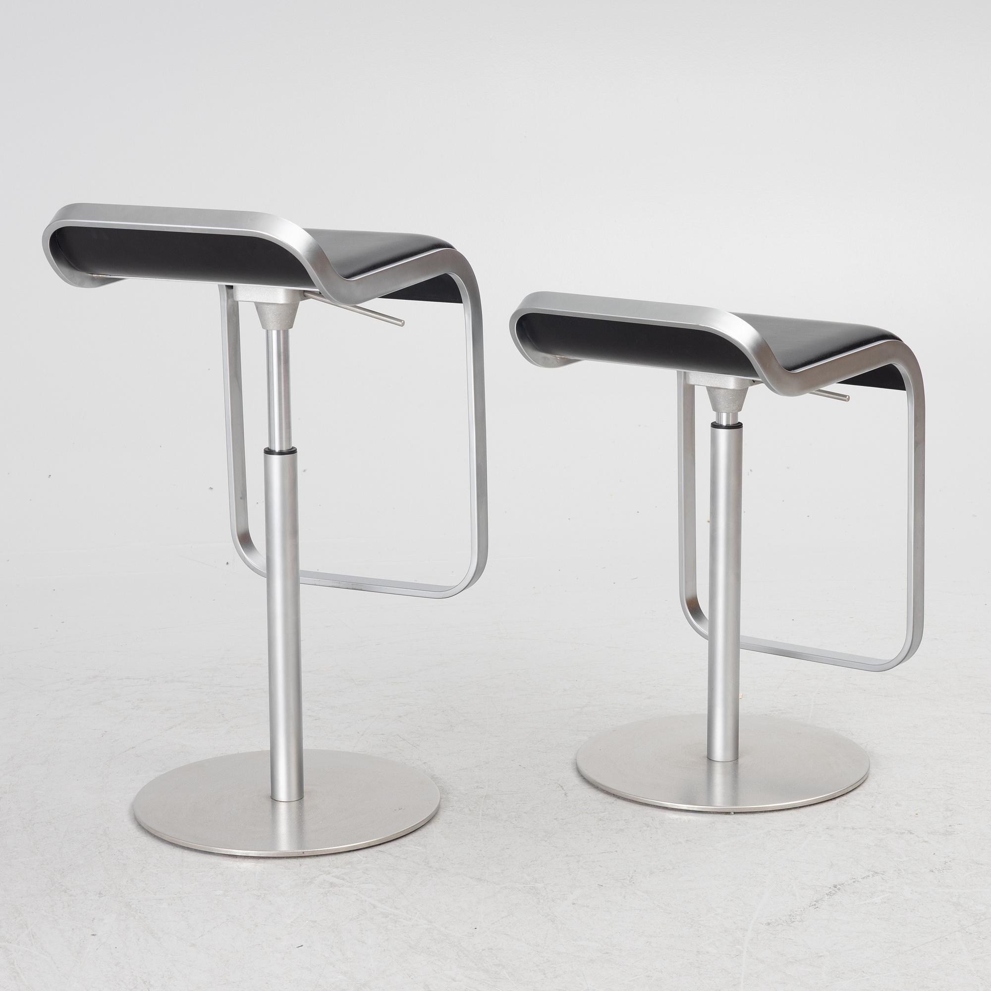 Shin & Tomoko Azumi, a pair of 'Lem' bar stools, LaPalma, Italy.