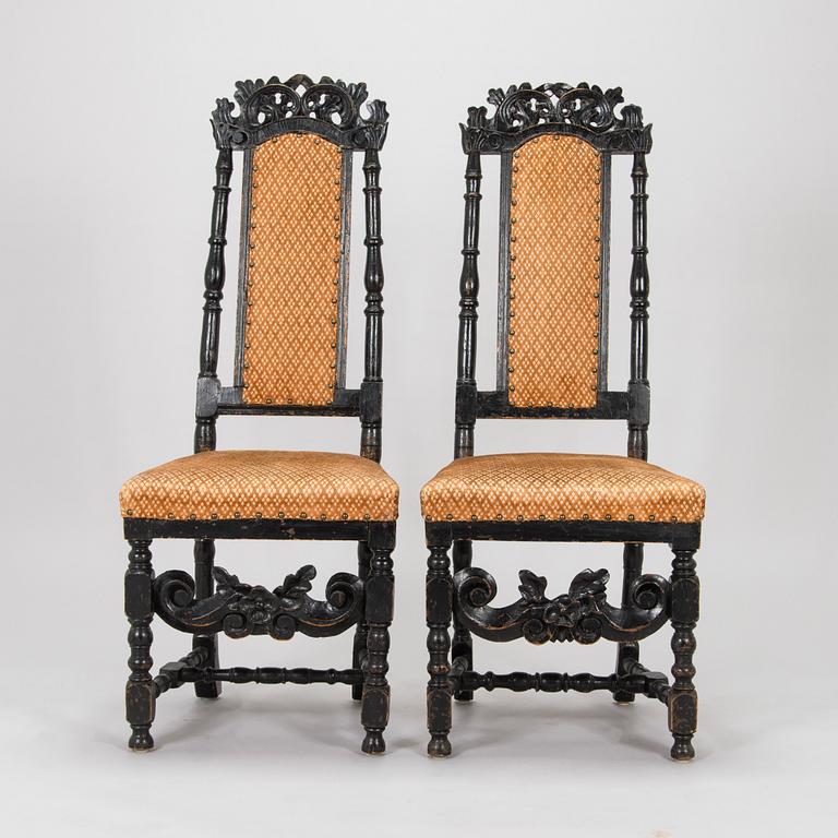 A pair of Baroque style chairs, second half of the 19th century.