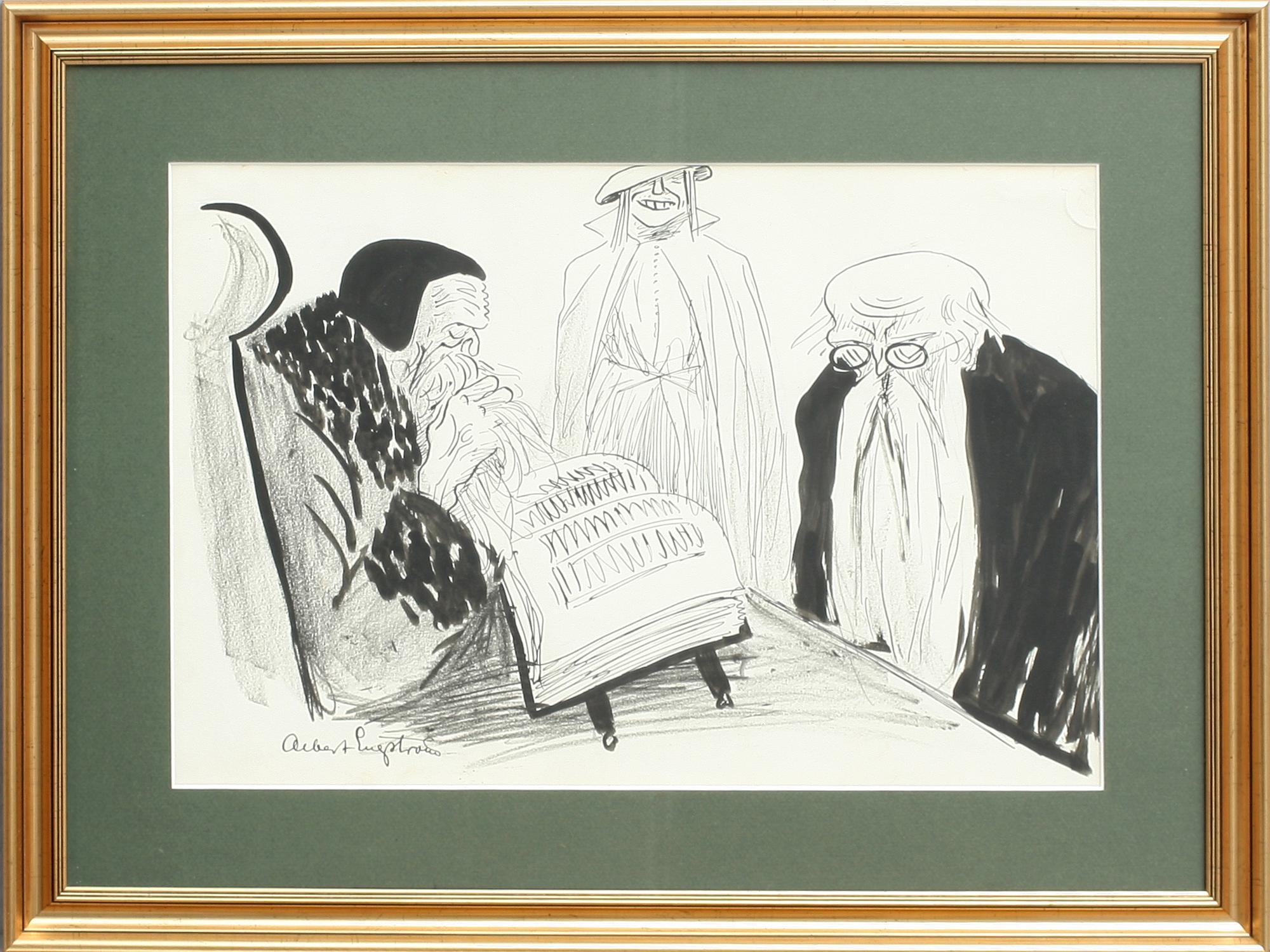 ALBERT ENGSTRÖM, tusch, 2 st, sign.