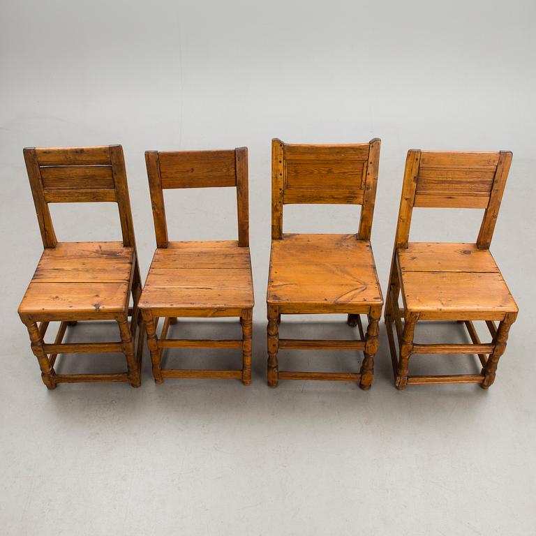 Four 19th century chairs.