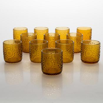 NANNY STILL, A set of 'Grapponia' 12 glasses, Riihimäen Lasi, Finland 1960s.