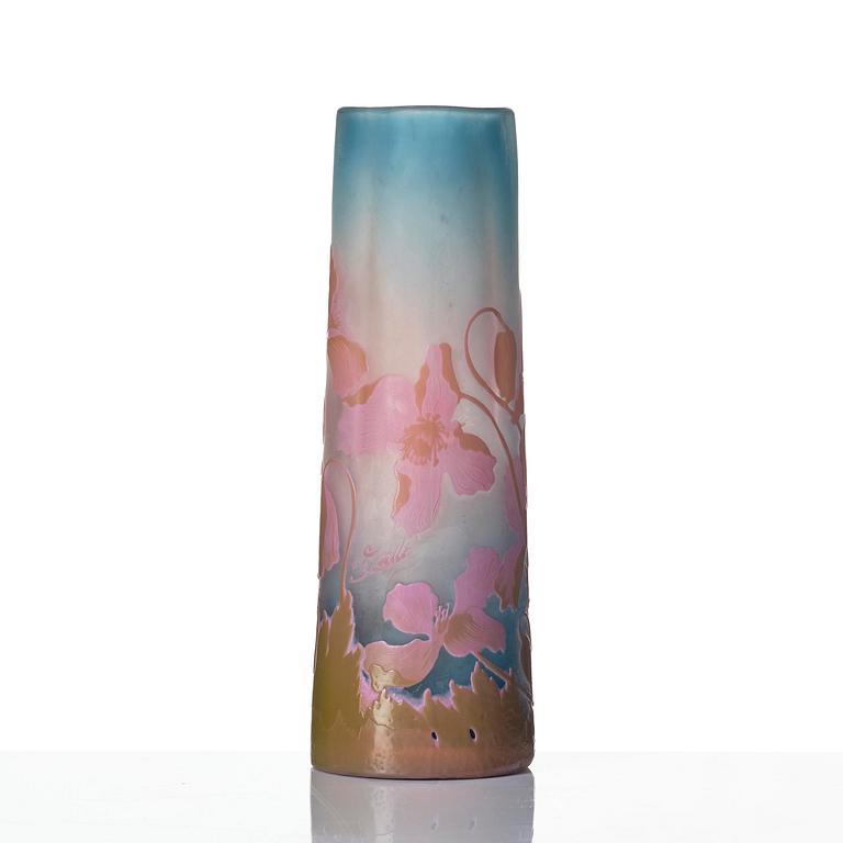 Emile Gallé, an Art Nouveau cameo glass vase, Nancy, France.
