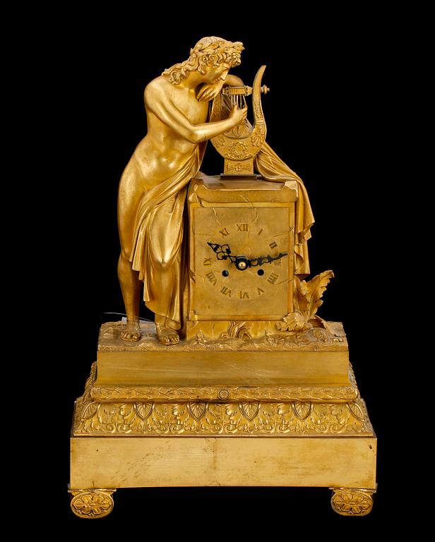 BORDSPENDYL, mässing, empire, 1800-talets första hälft.